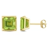 Mimi & Max 3 1/2ct Tgw Square Peridot Stud Earrings In 14k Yellow Gold In Green