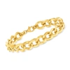 Ross-simons Italian 18kt Yellow Gold Curb-link Bracelet In Gold