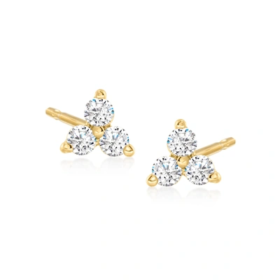 Rs Pure Ross-simons Diamond Earrings In 14kt Yellow Gold In White