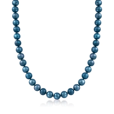 Ross-simons 8.5-9.5mm Black Cultured Pearl Necklace With Sterling Silver