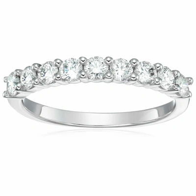 Vir Jewels 3/4 Cttw Diamond Wedding Band 14k White Or Yellow Gold 9 Stones Round Prong Set Bridal