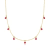 RS PURE ROSS-SIMONS BEZEL-SET RUBY STATION NECKLACE IN 14KT YELLOW GOLD