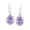 Ross-simons Tanzanite Drop Earrings In Sterling Silver In Silver