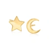 Rs Pure Ross-simons 14kt Yellow Gold Star And Moon Mismatched Stud Earrings In Gold