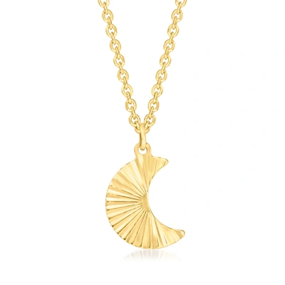 Rs Pure Ross-simons Italian 14kt Yellow Gold Crescent Moon Necklace