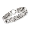 Ross-simons Sterling Silver Wide Byzantine Bracelet In White