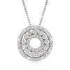 Ross-simons Diamond Open-circle Pendant Necklace In Sterling Silver In Silver