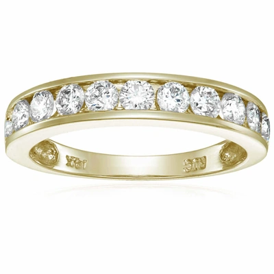 Vir Jewels 1 Cttw Certified Si2-i1 Diamond Wedding Band 14k White Gold Channel In Yellow