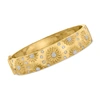Ross-simons Diamond Sunflower Bangle Bracelet In 18kt Gold Over Sterling In Gold