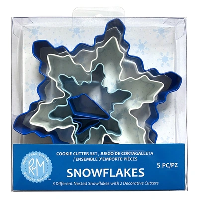 R & M International Color Snowflake 5 Piece Cookie Cutter Set In Multi