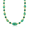 ROSS-SIMONS ITALIAN MULTICOLORED MURANO GLASS BEAD NECKLACE IN 18KT GOLD OVER STERLING