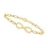 CANARIA FINE JEWELRY CANARIA 10KT YELLOW GOLD INFINITY SYMBOL PAPER CLIP LINK BRACELET