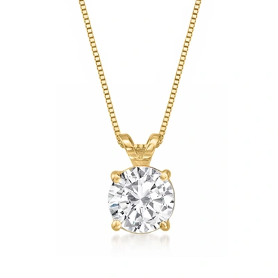Ross-simons Diamond Solitaire Necklace In 14kt Yellow Gold