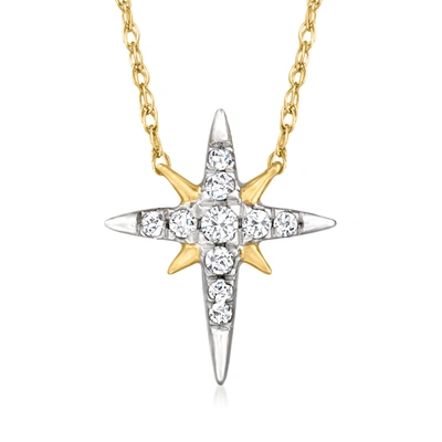 Canaria Fine Jewelry Canaria Diamond North Star Necklace In 10kt Yellow Gold In Silver