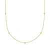 Rs Pure Ross-simons Bezel-set Diamond Station Necklace In 14kt Yellow Gold In White