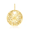Ross-simons Italian 14kt Yellow Gold Circle Flower Pendant In Gold