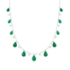 ROSS-SIMONS 4-5MM CULTURED PEARL AND EMERALD BEAD NECKLACE IN STERLING SILVER