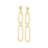 CANARIA FINE JEWELRY CANARIA 10KT YELLOW GOLD DOUBLE PAPER CLIP LINK DROP EARRINGS