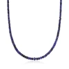 Ross-simons Sapphire Bead Necklace With Sterling Silver In Blue