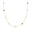 Rs Pure Ross-simons Multi-gemstone Station Necklace In 14kt Yellow Gold In White