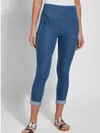 LYSSÉ VENICE CUFF CROP LEGGING IN DENIM