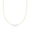 Rs Pure By Ross-simons 3-5.5mm Cultured Pearl Graduated Necklace In 14kt Yellow Gold In Silver