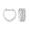 Ross-simons Diamond 3-row Huggie Hoop Earrings In 14kt White Gold In Silver