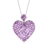 ROSS-SIMONS AMETHYST HEART PENDANT NECKLACE IN STERLING SILVER