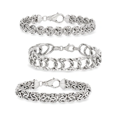 Ross-simons Sterling Silver Jewelry Set: 3 Bracelets