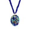 ROSS-SIMONS ITALIAN MULTICOLORED MURANO GLASS PENDANT NECKLACE IN 18KT GOLD OVER STERLING
