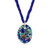 Ross-simons Italian Multicolored Murano Glass Pendant Necklace In 18kt Gold Over Sterling In Multi