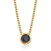 Ross-simons Bezel-set Sapphire Adjustable Necklace In 18kt Gold Over Sterling In Gold