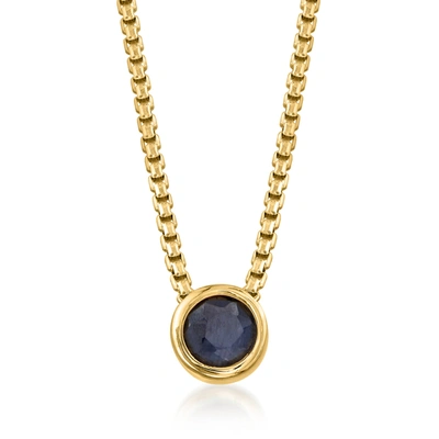 Ross-simons Bezel-set Sapphire Adjustable Necklace In 18kt Gold Over Sterling