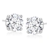 Ross-simons Lab-grown Diamond Stud Earrings In 14kt White Gold In White