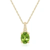 ROSS-SIMONS PERIDOT PENDANT NECKLACE WITH DIAMOND ACCENTS IN 14KT YELLOW GOLD