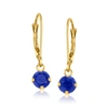 CANARIA FINE JEWELRY CANARIA SAPPHIRE DROP EARRINGS IN 10KT YELLOW GOLD