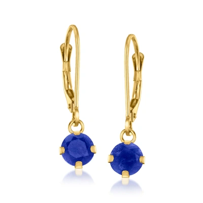 Canaria Fine Jewelry Canaria Sapphire Drop Earrings In 10kt Yellow Gold In Blue