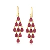 Ross-simons Garnet Chandelier Earrings In 18kt Gold Over Sterling In Gold