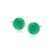 Ross-simons Emerald Martini Stud Earrings In 14kt Yellow Gold In Green