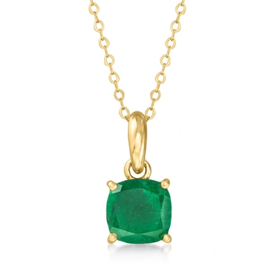 Canaria Fine Jewelry Canaria Emerald Pendant Necklace In 10kt Yellow Gold In Green
