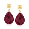 ROSS-SIMONS RUBY DROP EARRINGS WITH 14KT YELLOW GOLD