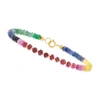 CANARIA FINE JEWELRY CANARIA 18.00- MULTICOLORED SAPPHIRE AND RUBY BEAD BRACELET IN 10KT YELLOW GOLD