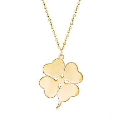 Ross-simons Italian 14kt Yellow Gold 4-leaf Clover Pendant Necklace