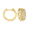 Ross-simons Diamond Hoop Earrings In 18kt Gold Over Sterling In Gold