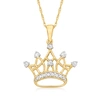 CANARIA FINE JEWELRY CANARIA DIAMOND CROWN PENDANT NECKLACE IN 10KT YELLOW GOLD