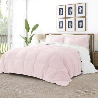 Ienjoy Home Reversible Down-alternative Comforter Set All Season Ultra Soft Microfiber Bedding