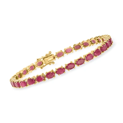 Ross-simons Ruby Bracelet In 18kt Gold Over Sterling In Multi