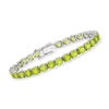Ross-simons Peridot Tennis Bracelet In Sterling Silver In Silver