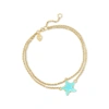 ROSS-SIMONS ITALIAN LIGHT-BLUE GLASS STARFISH ANKLET IN 18KT GOLD OVER STERLING