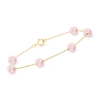 Ross-simons 6-6.5mm Pink Cultured Pearl Station Bracelet In 14kt Yellow Gold In Pink
